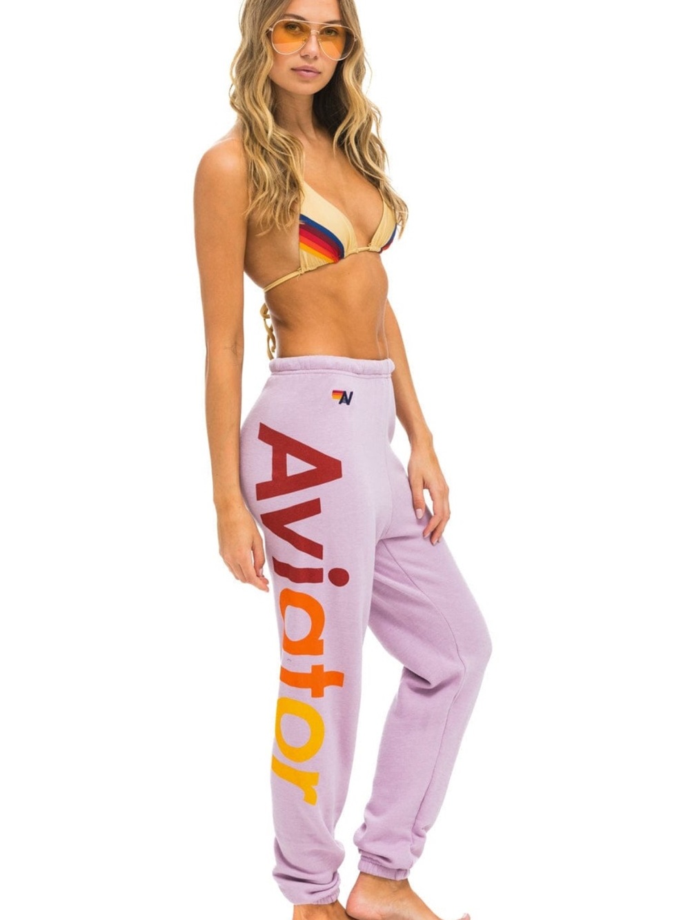 Aviator Nation Sweatpants, Light Purple / Mauve | Size Small